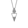 Pave Triangle Pendant with Cubic Zirconia in Sterling Silver with Chain