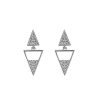 Pave Triangle Earrings with Cubic Zirconia in Sterling Silver