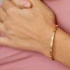 3MM Open Textured Bangle in Gold Plated Sterling Silver
