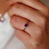 Heart Ring with .03 Carat TW of Diamonds and Amethyst in 10kt White Gold