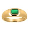 Ring With 5.5×3.5MM Emerald Cut Emerald Ring in 10kt Yellow Gold
