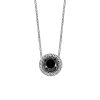 Pendant with .60 Carat TW of Black and White Diamonds in 10kt White Gold with Chain