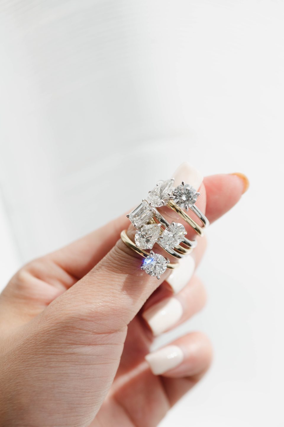 Lab created diamond engagement rings