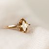 Ring with 9X5MM Marquise Champagne Quartz and .10 Carat TW of Diamonds in 14kt Yellow Gold