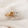 Ring with 6MM Round Aquamarine and .30 Carat TW of Diamonds in 14kt Yellow Gold
