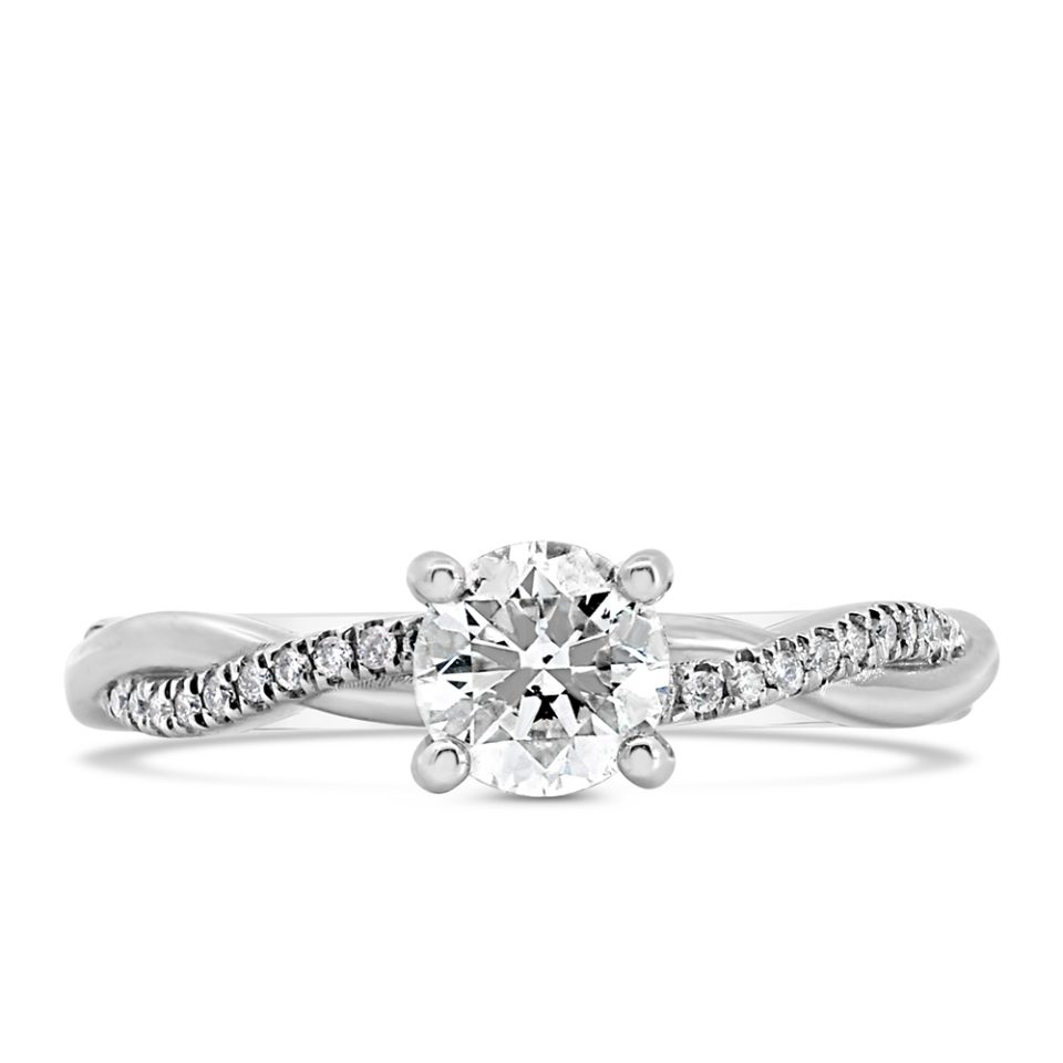 Engagement Ring with .85 Carat TW of Diamonds in 14kt White Gold