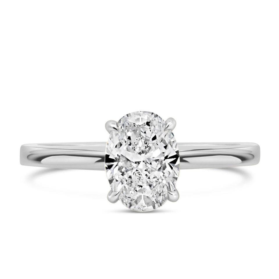 Oval Engagement Ring with 1.33 Carat Diamonds