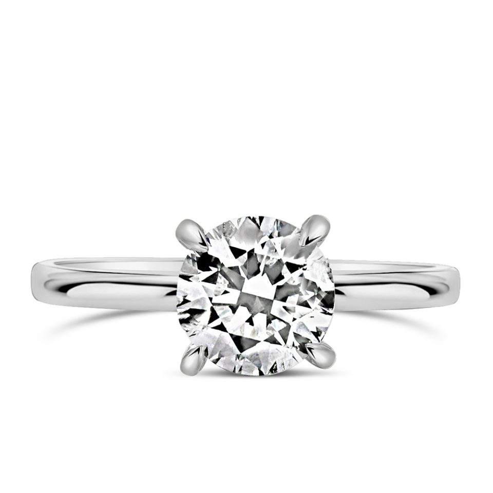 Round Engagement Ring with 1.33 Carat TW of Lab Created Diamonds