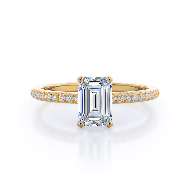 Micro Pave Lab Created Diamond Engagement Ring - Paris Jewellers