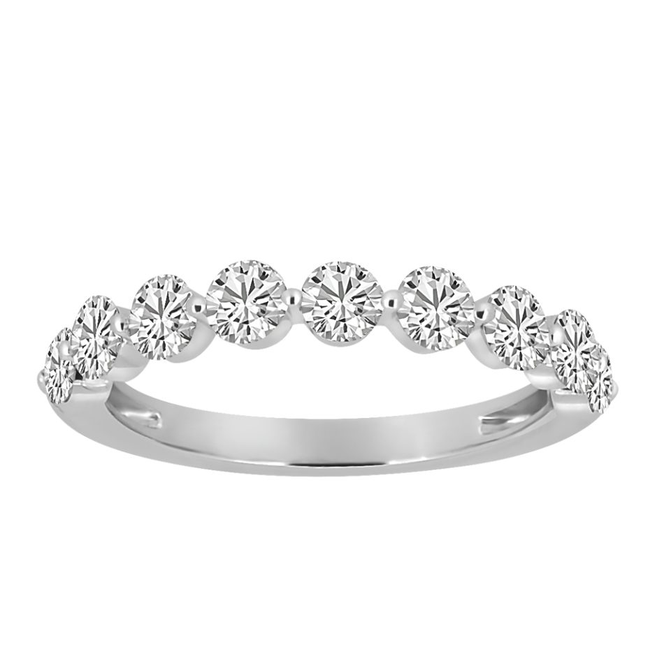 Wedding Band with 1.00 Carat TW of Lab Created Diamonds in 14kt White Gold