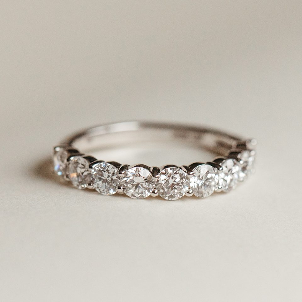 Wedding Band with 1.50 Carat TW of Lab Created Diamonds in 14kt White Gold