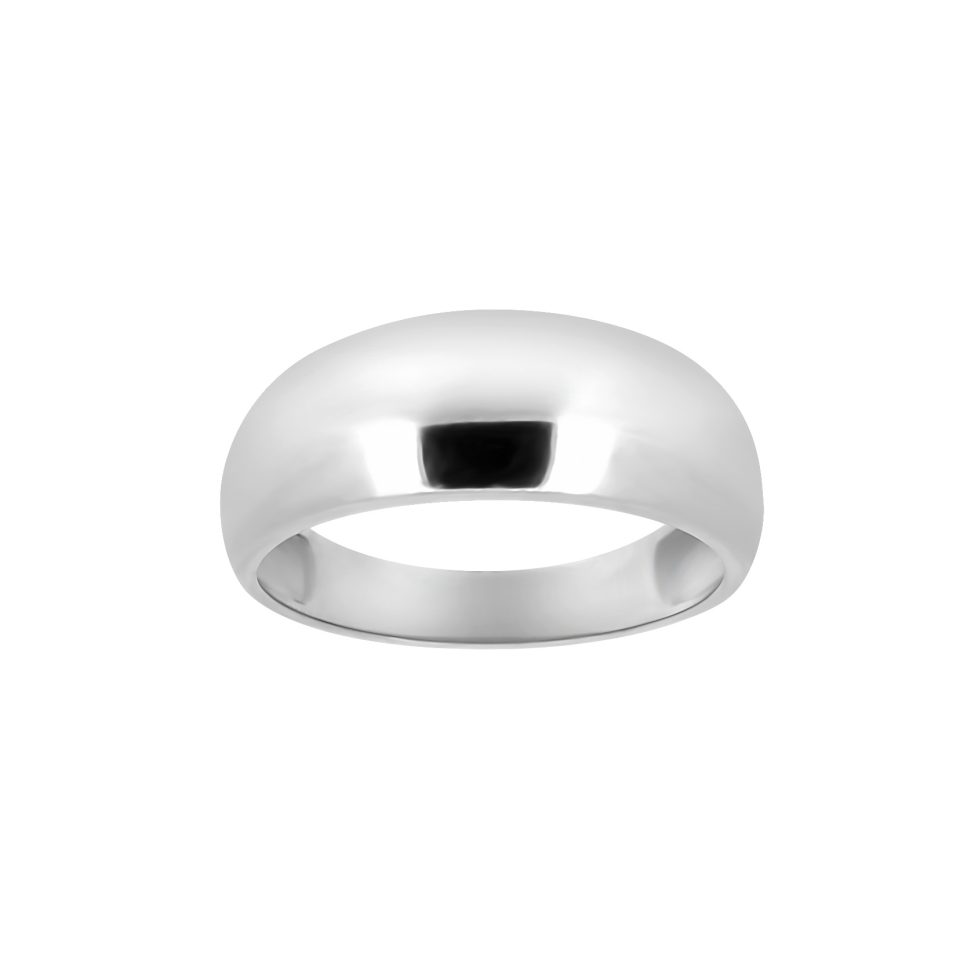 10KT White Gold Dome Ring