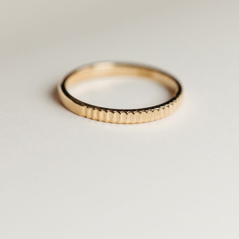 1.9MM Textured Ring in 10kt Yellow Gold