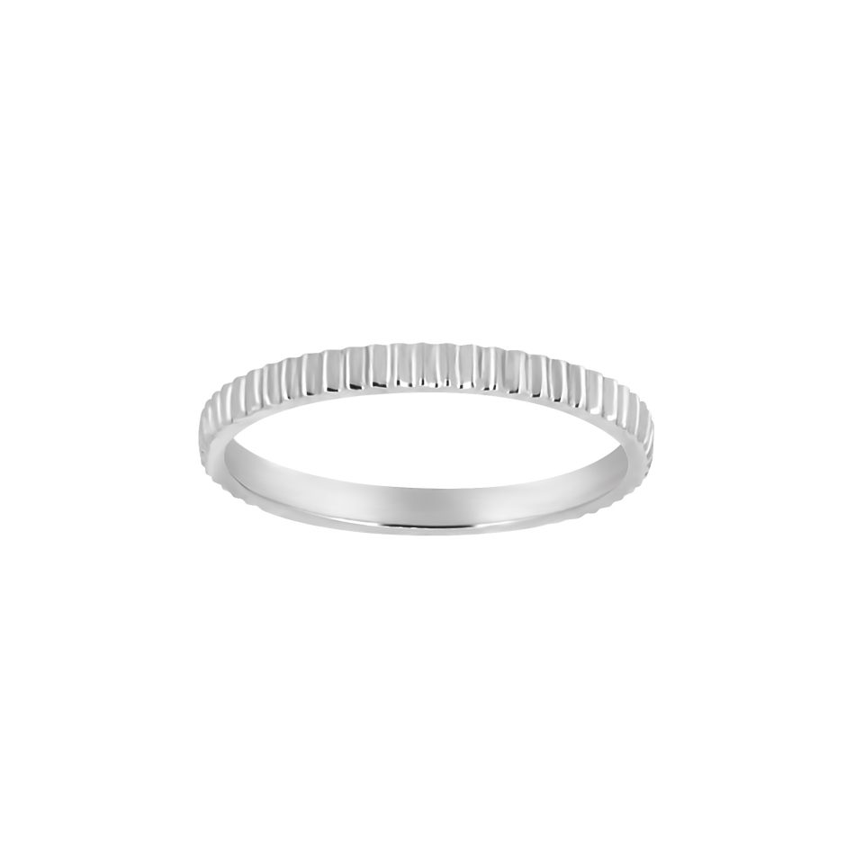 1.9MM Textured Ring in 10kt White Gold
