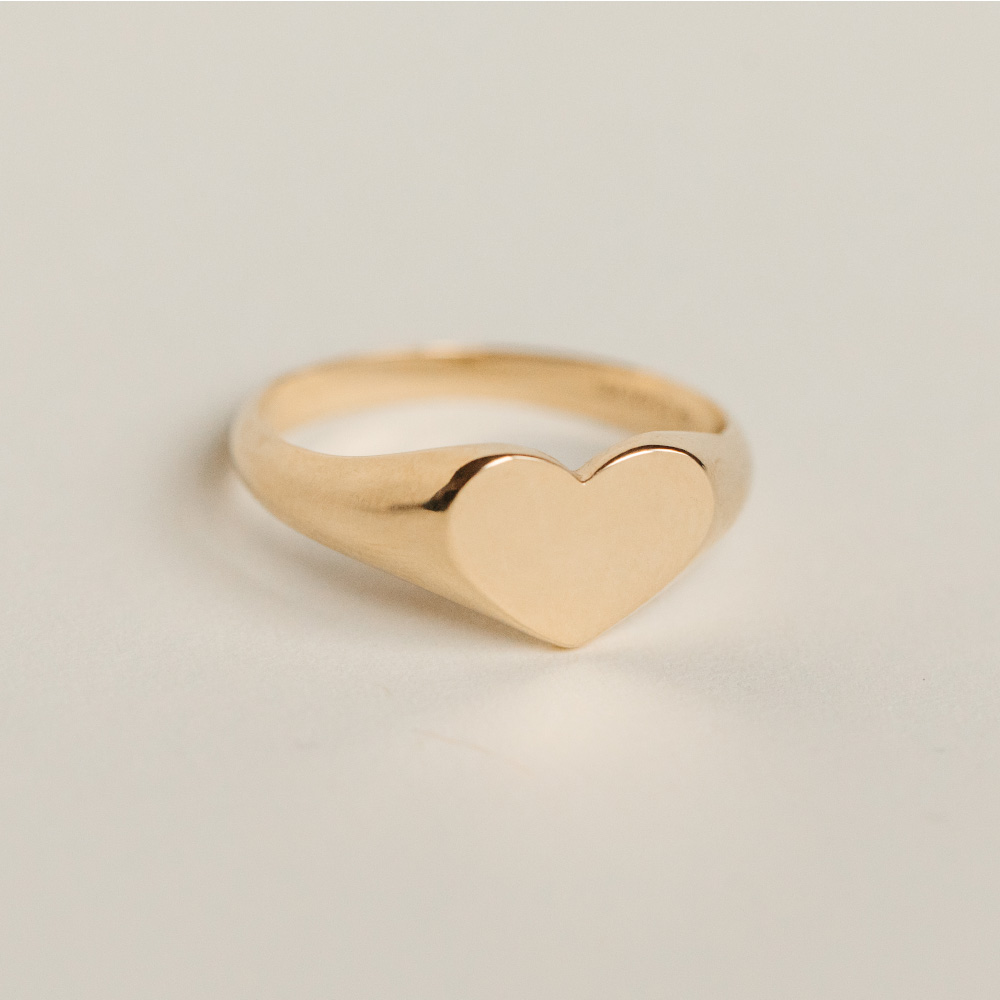 Heart Signet Ring in 10kt Yellow Gold - Paris Jewellers