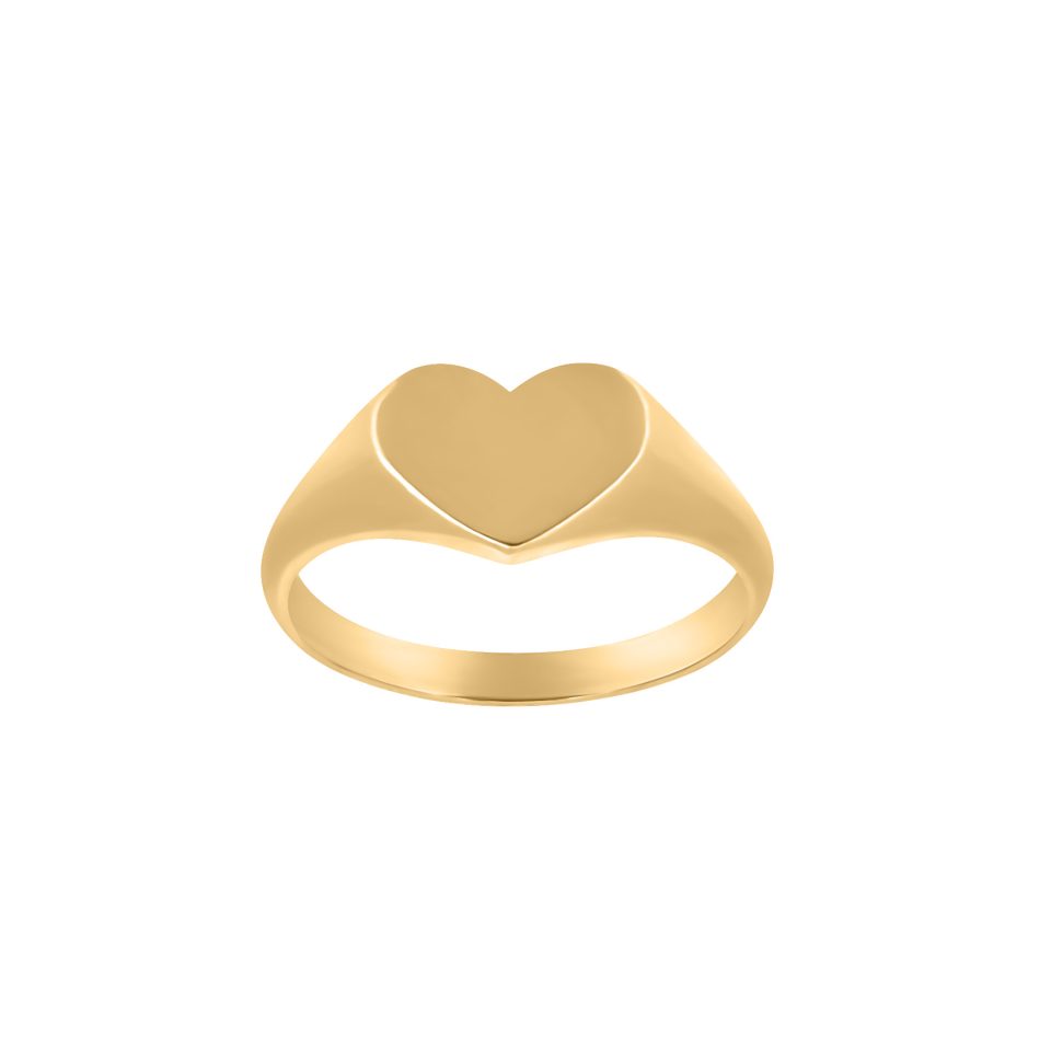 Heart Signet Ring in 10kt Yellow Gold