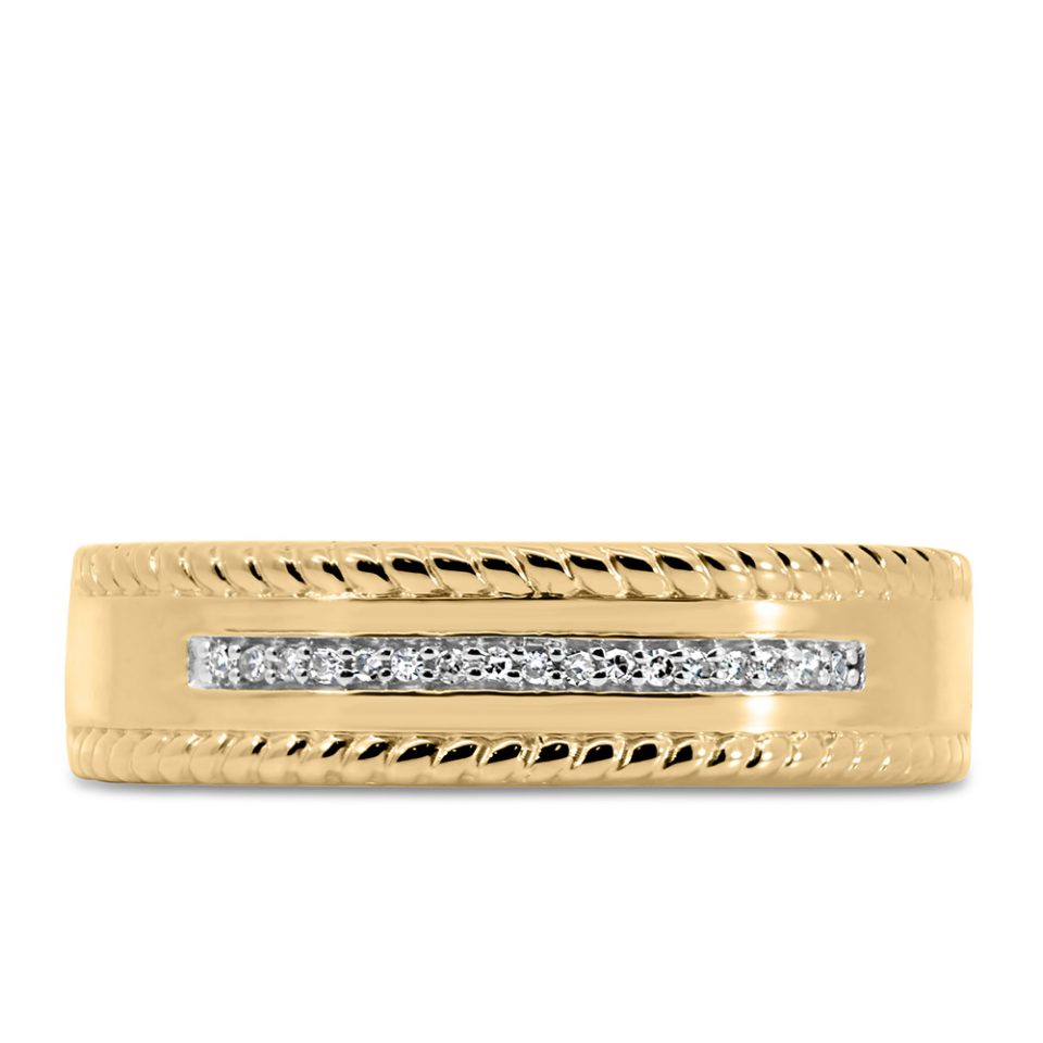 Wedding Band with .05 Carat TW of Diamonds in 10kt Yellow Gold