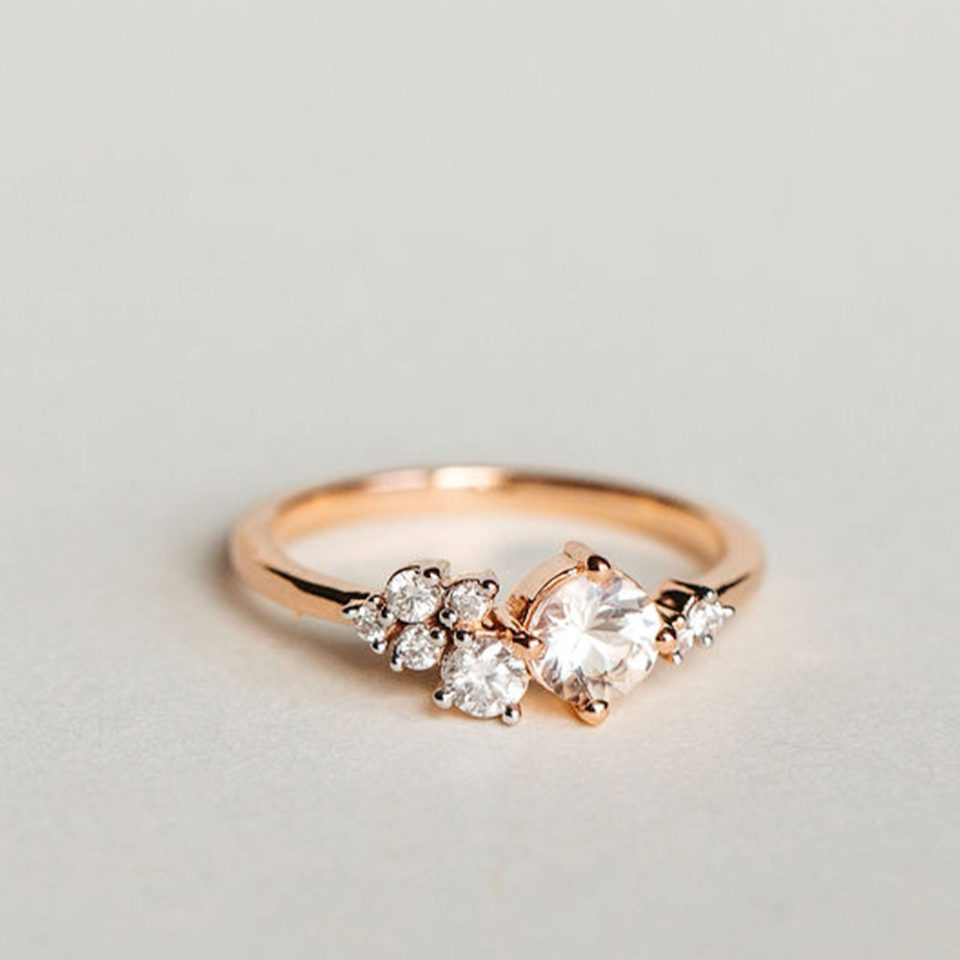 Ring With 5MM Morganite And .20 Carat TW Of Diamonds In 14kt Rose Gold