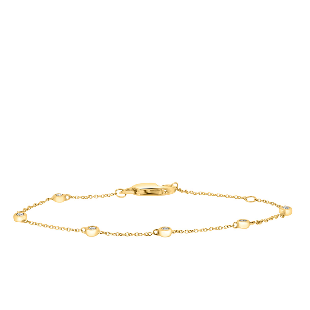 Bezel Bracelet with .15 Carat TW of Diamonds in 10kt Yellow Gold - Paris  Jewellers