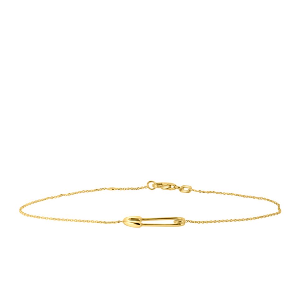 Safety Pin Bracelet in 10kt Yellow Gold