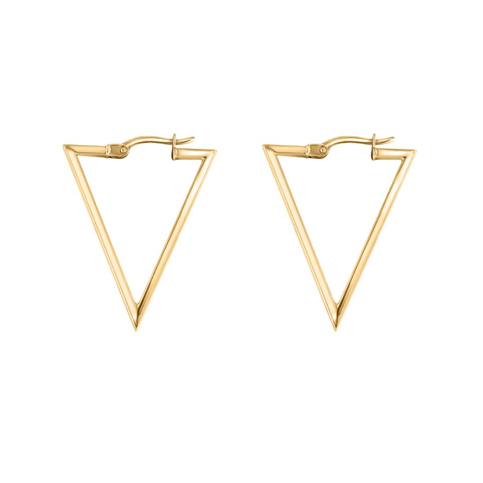 Triangle Hoop Earrings in 10kt Yellow Gold
