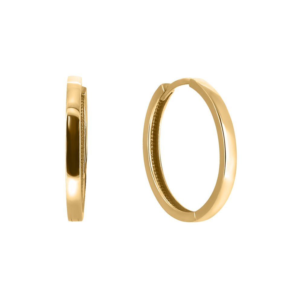 15MM Slim Hoop Earrings in 10kt Yellow Gold
