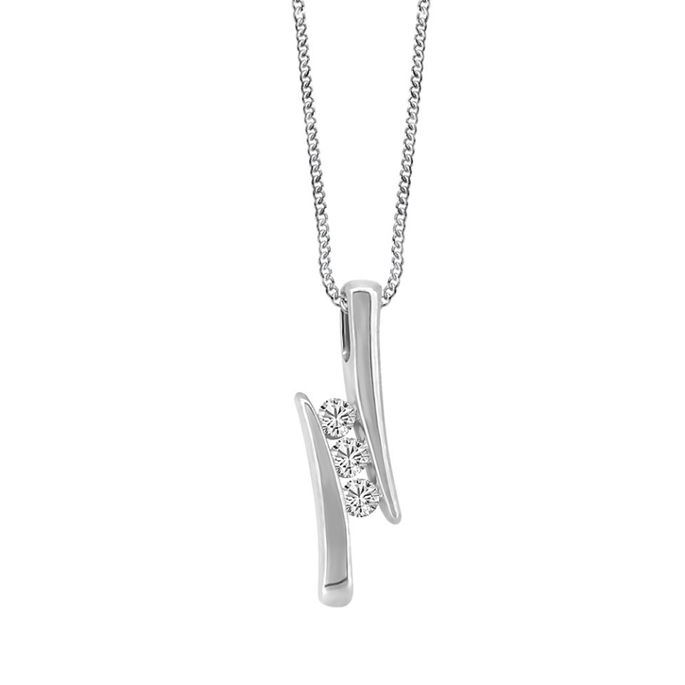Pendant with .15 Carat TW Diamond with Chain in 10kt White Gold