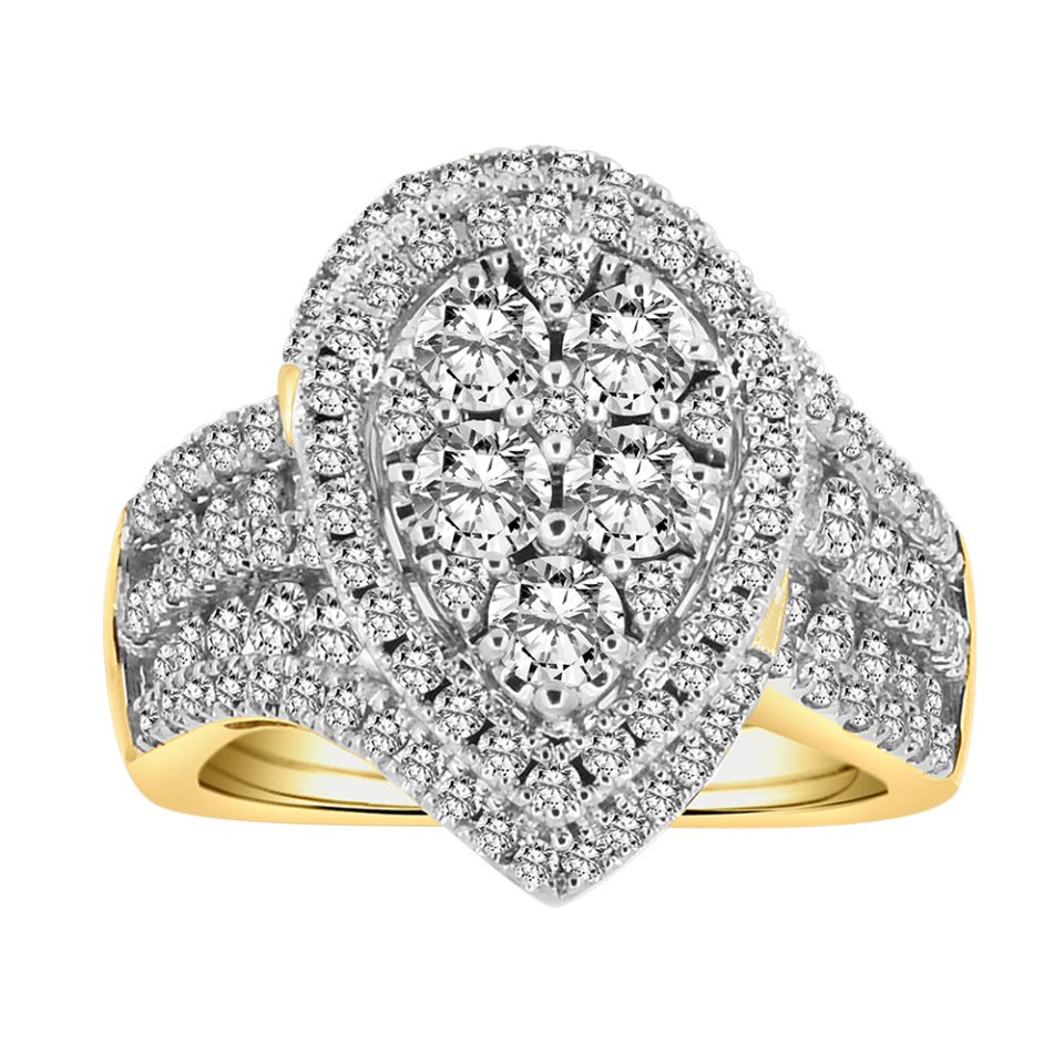 Halo Pear Shape Ring with 2.00 Carat TW Diamonds in 14kt White Gold