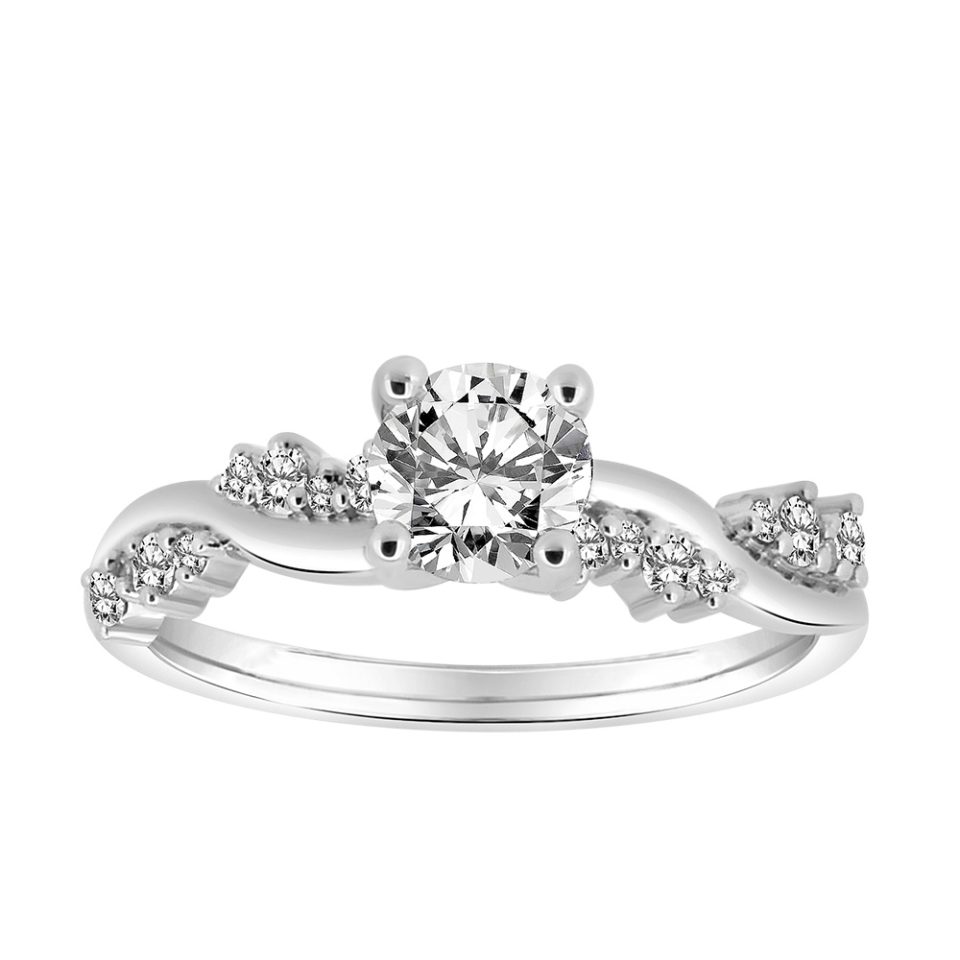 Colorless Collection Round Solitaire Engagement Ring with .85 Carat TW of Diamonds in 18kt White Gold