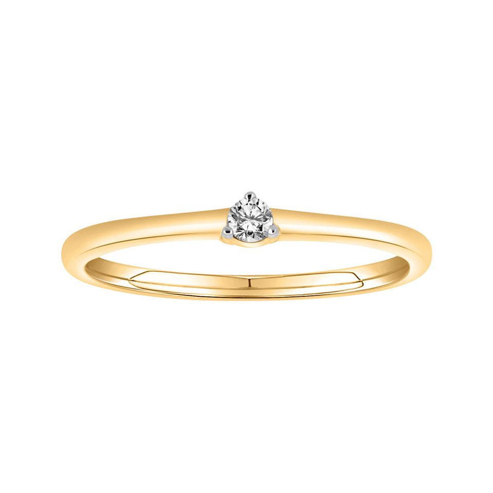 .05 Carat Diamond Petite Solitaire Ring in 10kt Yellow Gold