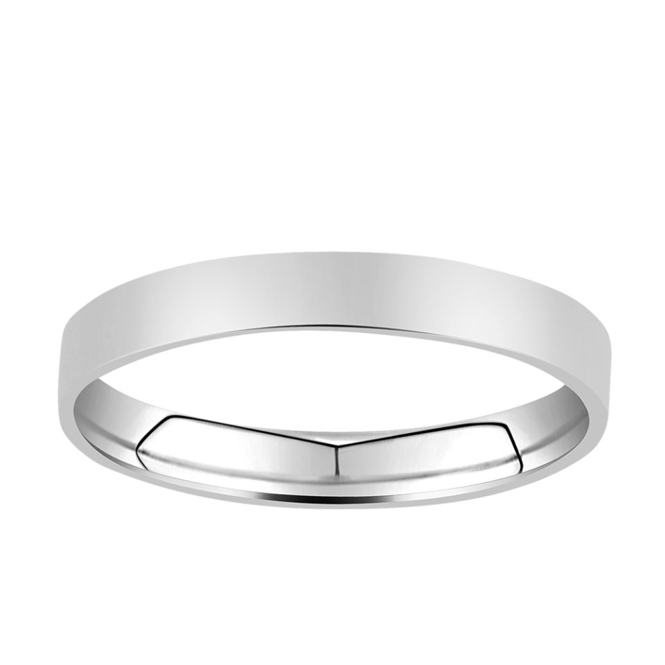 2.5mm Ladies Petite Cigar Band in 10kt White Gold