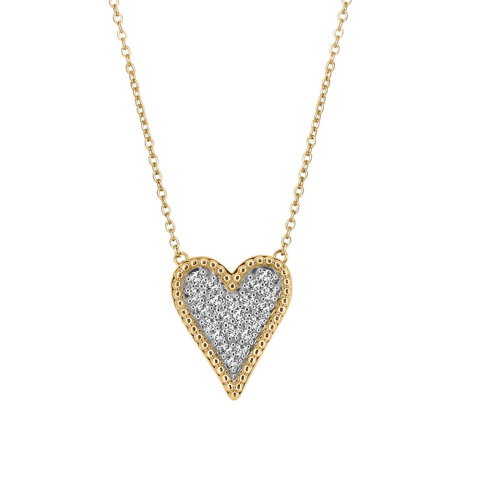 Heart Necklace with .20 Carat TW Diamonds in 10kt Yellow Gold