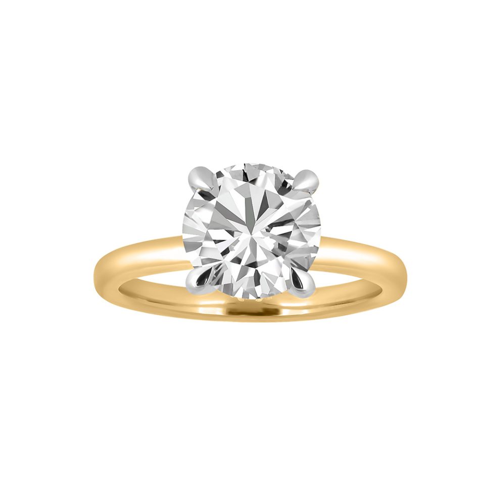 2.50 Carat TW Classic Round Lab Created Diamond with Hidden Halo Ring in 14kt Yellow Gold