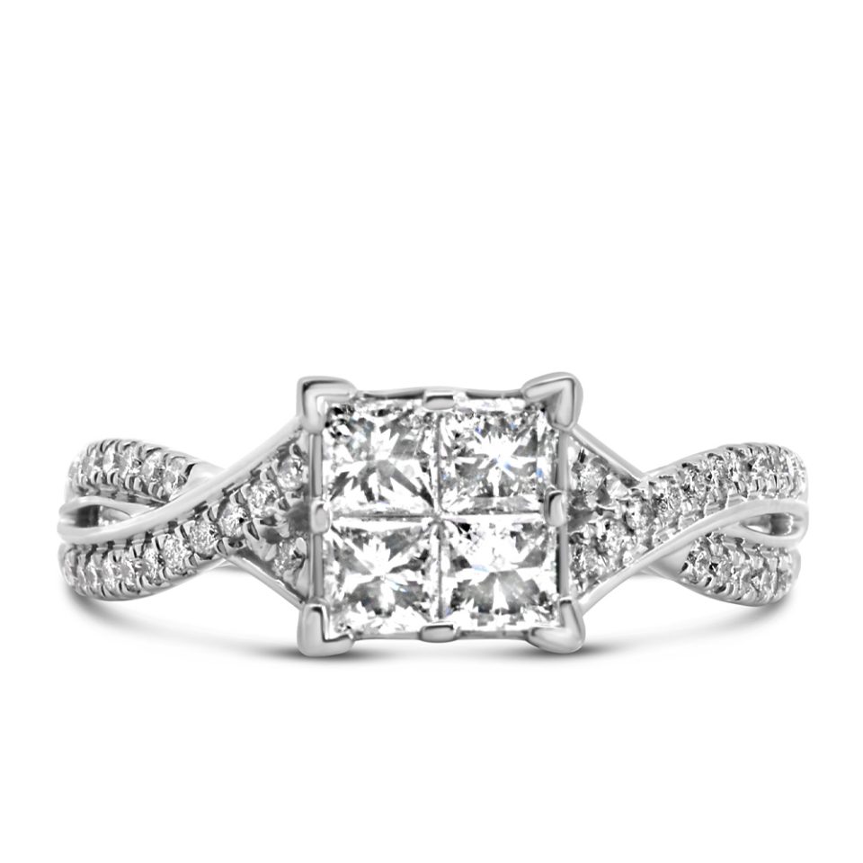 Ring with 1.00 Carat TW of Diamonds in 10kt White Gold