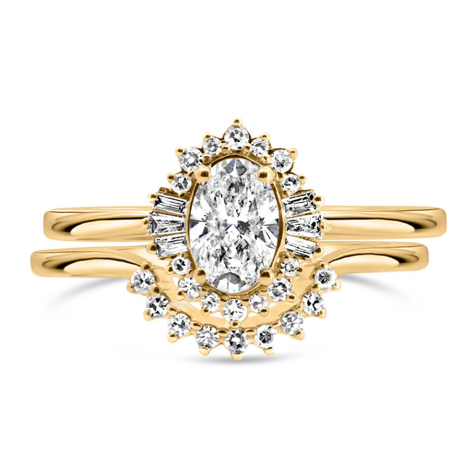 Bridal Set with .70 Carat TW of Diamonds in 14kt Yellow Gold