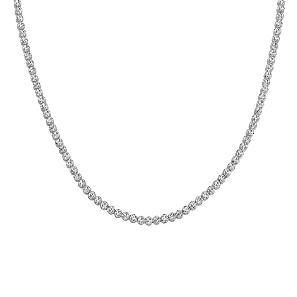 Tennis Necklace with Cubic Zirconia in Sterling Silver