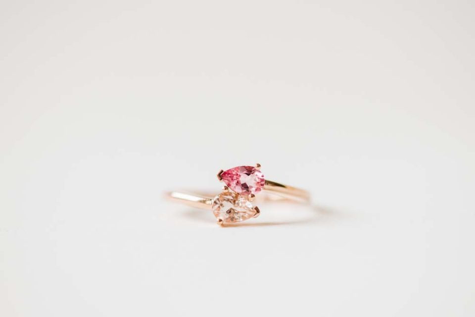Toi et Moi Ring with Morganite and Pink Topaz
