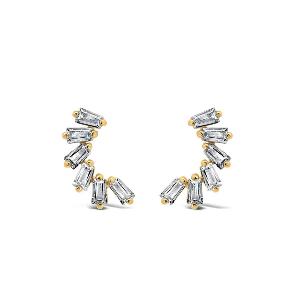 Earrings with Cubic Zirconia in Gold Plated Sterling Silver