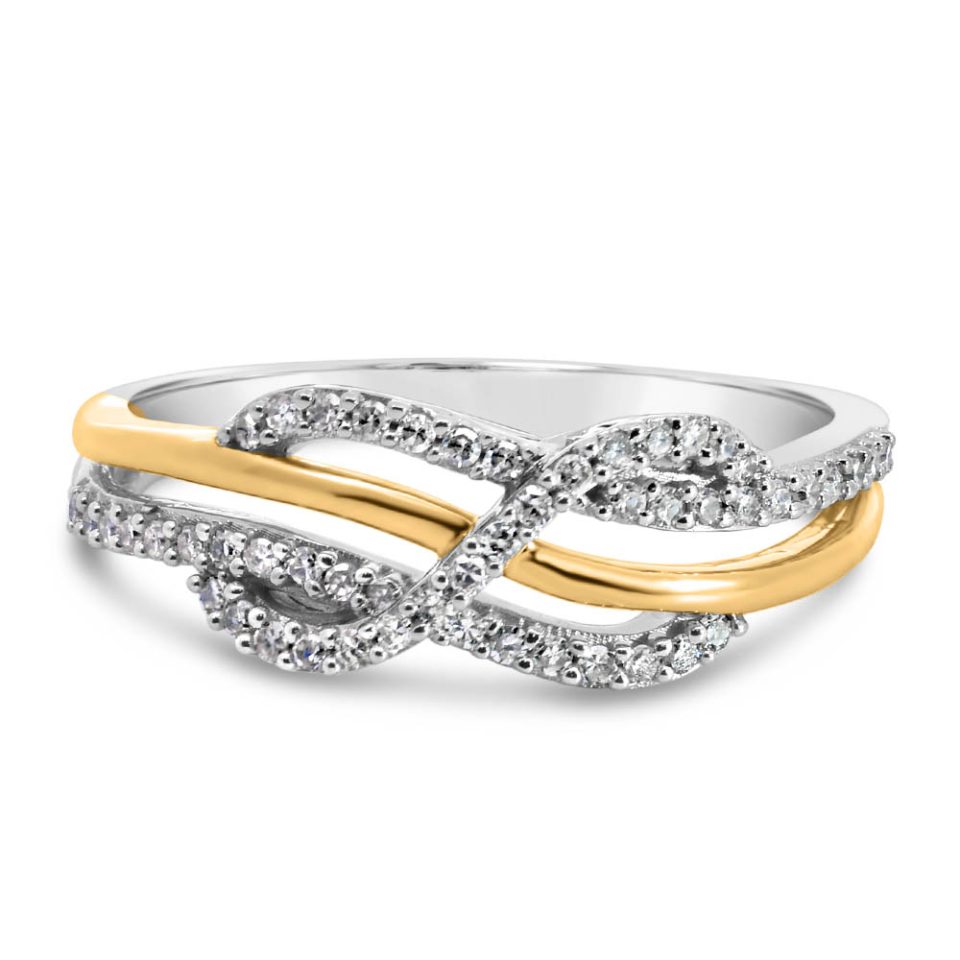 Two Tone Infinity Diamond Ring with .20 Carat TW in 10kt Gold