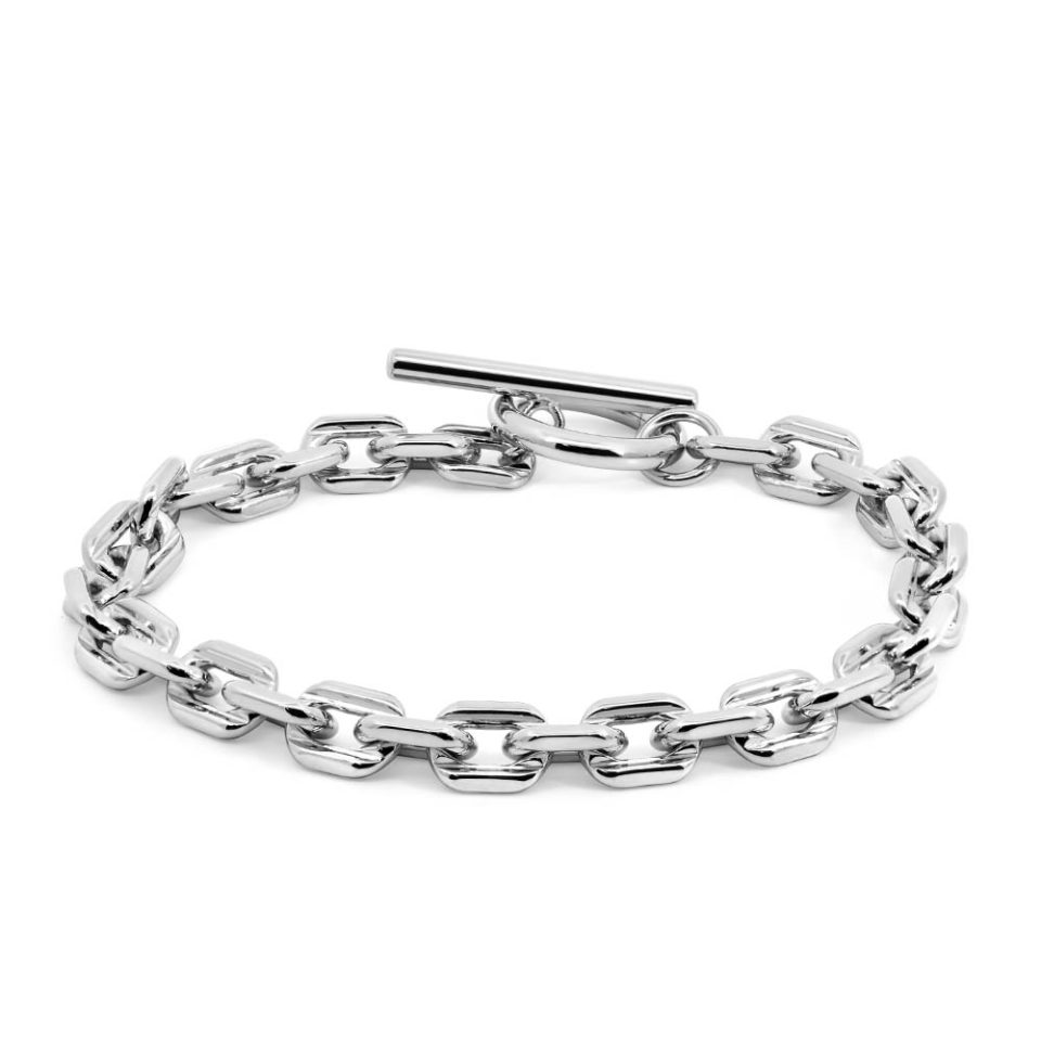 7" 6MM Alexis Square Rolo Bracelet in Sterling Silver