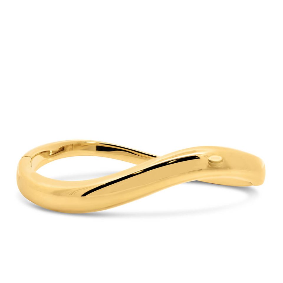 4.3-8.2MM Annabelle Wave Bangle in Gold Plated Sterling Silver
