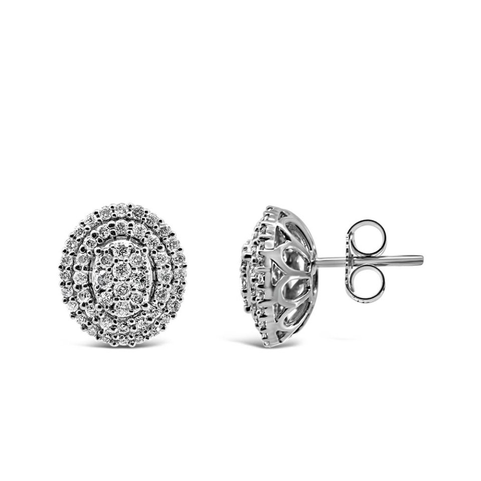 Earrings with .50 Carat TW of Diamonds in 10kt white Gold