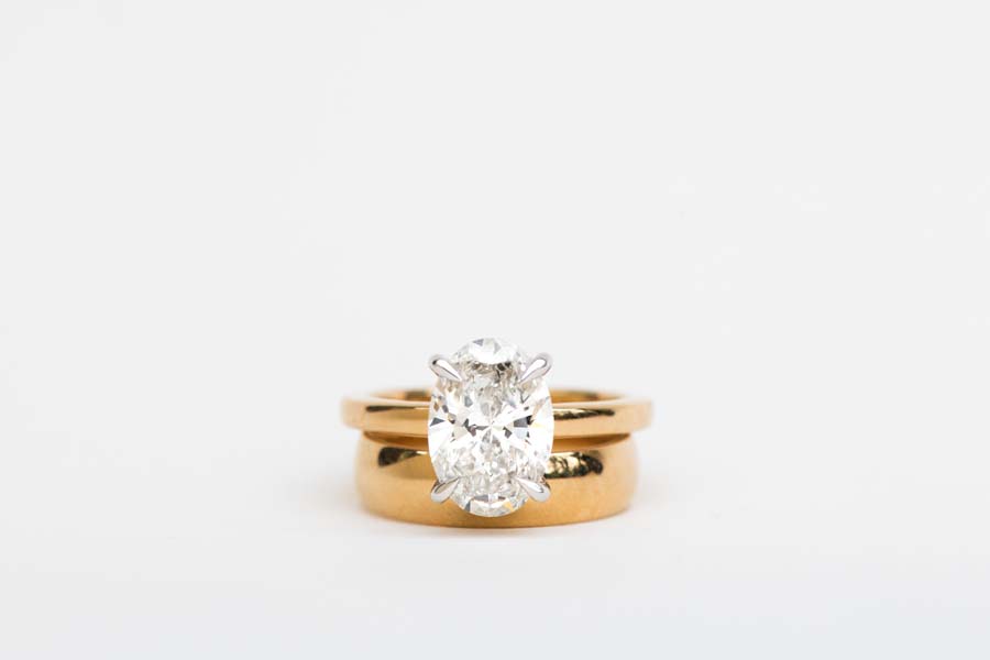 Ring with 3.00 Carat Lab Created Diamond in 14kt Yellow Gold