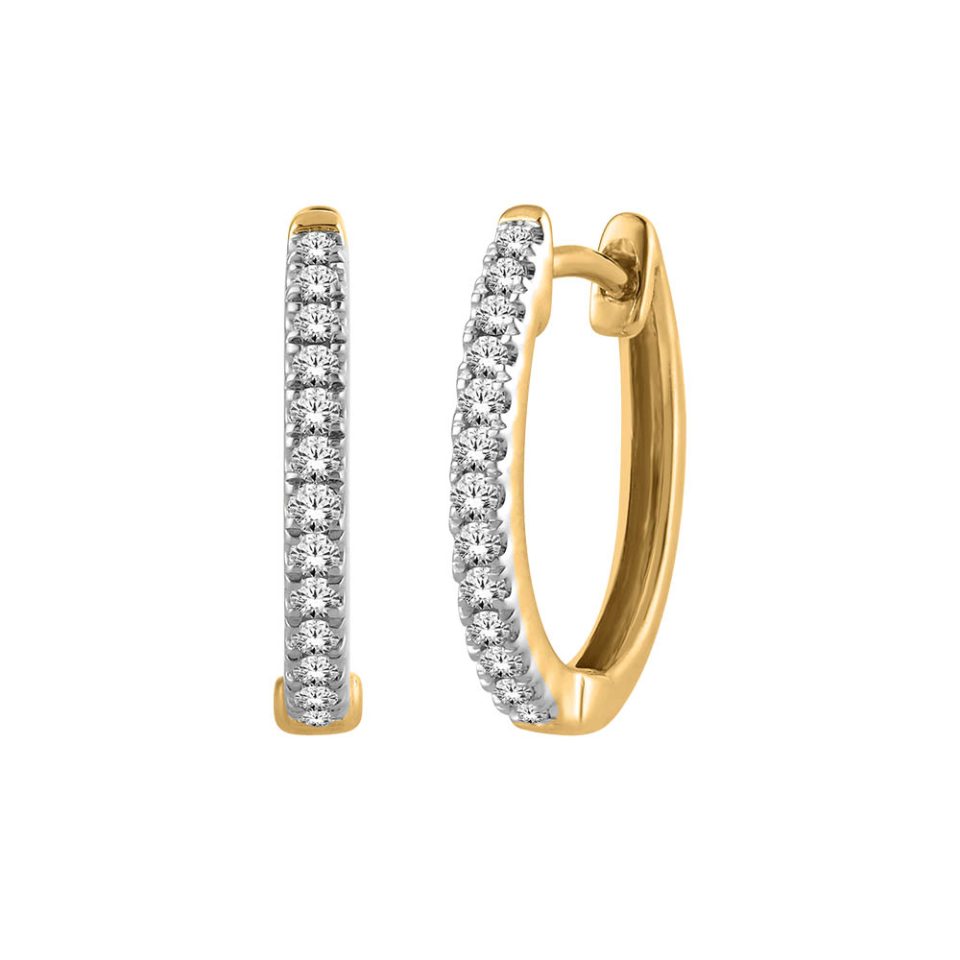 Hoop Earrings with .10 Carat TW of Diamonds in 10kt Yellow Gold