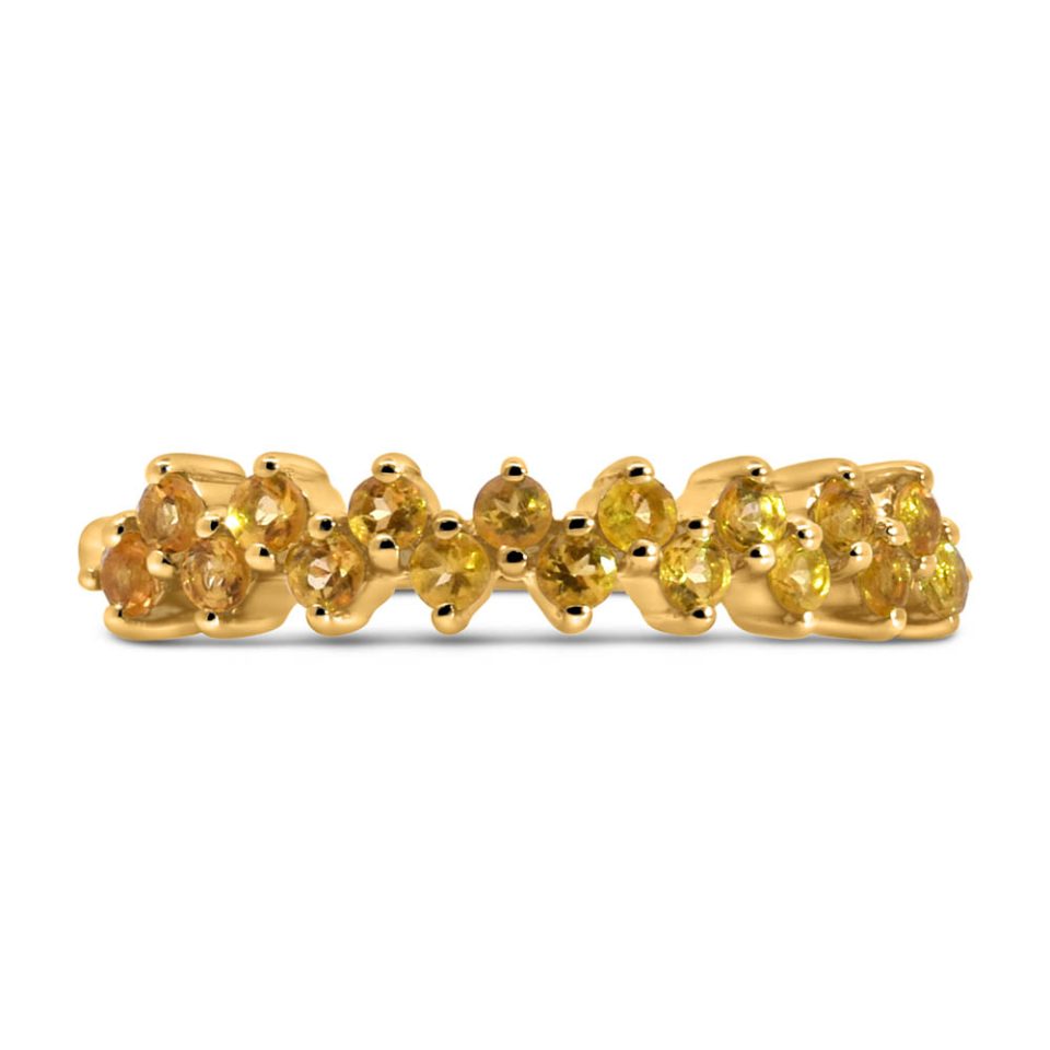 Stackable Ring with Citrine in 10kt Yellow Gold