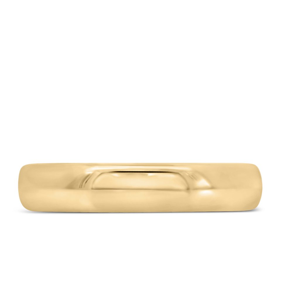 4.5MM Dome Comfort Fit Wedding Band in Yellow Gold