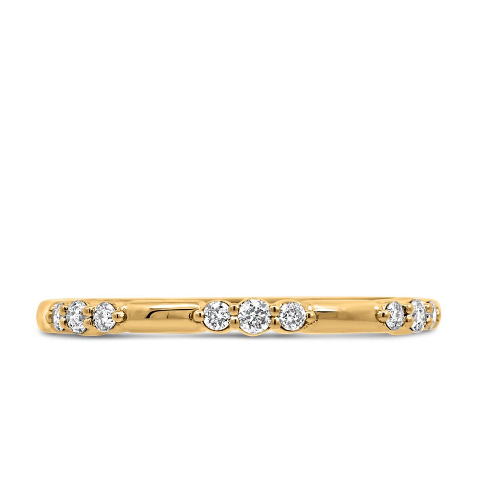 Stackable Ring with .13 Carat TW of Diamonds in 10kt Yellow Gold