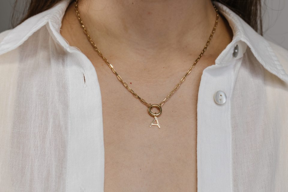 "A" Initial Charm in 10kt Yellow Gold