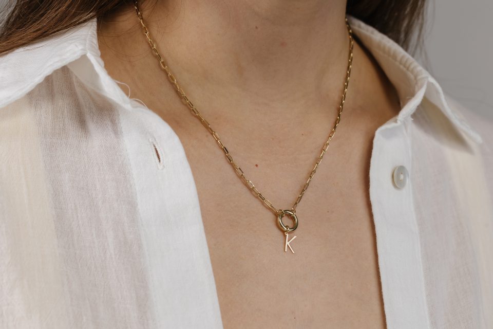 "K" Initial Charm in 10kt Yellow Gold