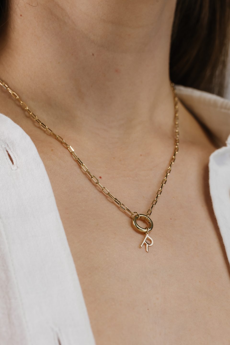 "R" Initial Charm in 10kt Yellow Gold